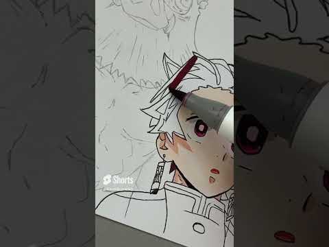 Drawing TANJIROU 🔥 || Demon Slayer / Kimetsu no Yaiba #shorts #demonslayer