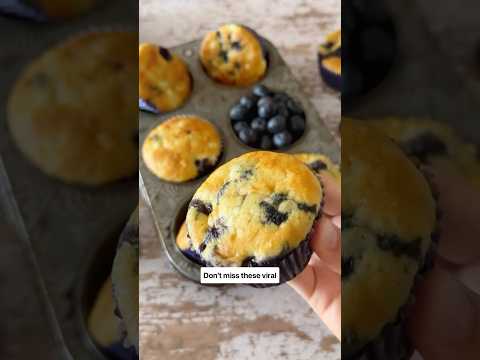 Viral Cottage Cheese Blueberry Muffins! Packed with protein 🫐