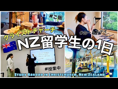 【ニュージーランド留学生1日密着vlog】朝起きて通学→授業終了→ホームステイ帰宅まで！クライストチャーチ編｜Study abroad in Christchurch, NZ🇳🇿