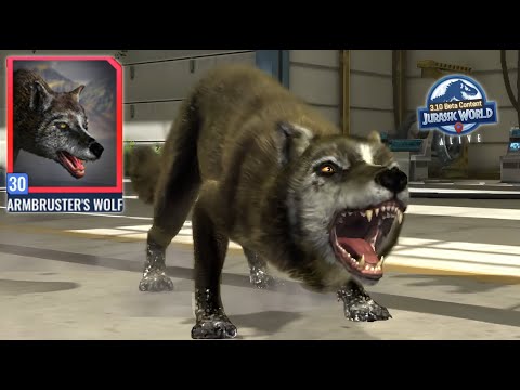 ARMBRUSTER's WOLF Legendary nonhybrid level 30 FIRST LOOK! Jurassic World Alive beta