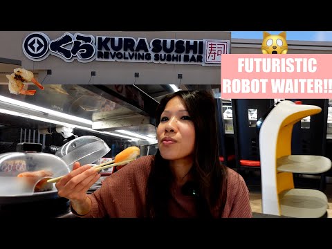 Kura Revolving Sushi Bar Cool robot waiter 🤖 & Prizes! | $3.20 per plate Houston TX