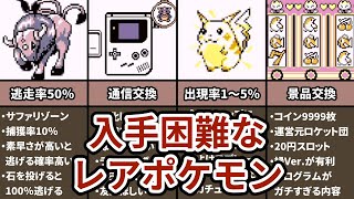 初代ポケモンの入手困難な要素まとめ