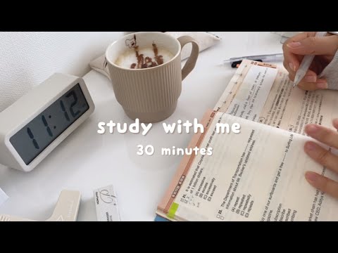 study with me 30 minutes - 土曜日の朝の勉強風景 - no BGM