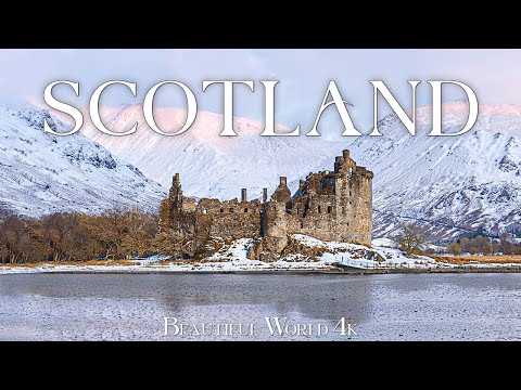 Scotland 4K - Winter Magic at Kilchurn Castle and Serene Frosty Highlands - Calming Piano Music