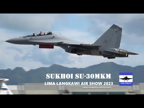 LIMA 2023 RMAF Sukhoi Su-30MKM thrust vectoring display