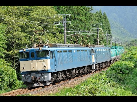 中央西線3088レ　EF64原色重連＋タキ