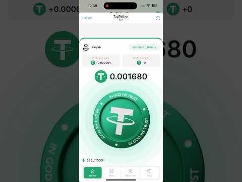 Taptether earn by clicking per day 5$ Dollar and withdraw #tapping #taptether