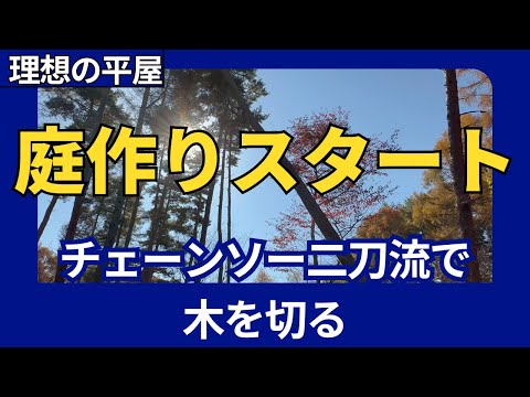 大谷翔平だけじゃない！木を倒すチェーンソー二刀流の職人技：八ヶ岳での伐採作業で庭作りスタート！