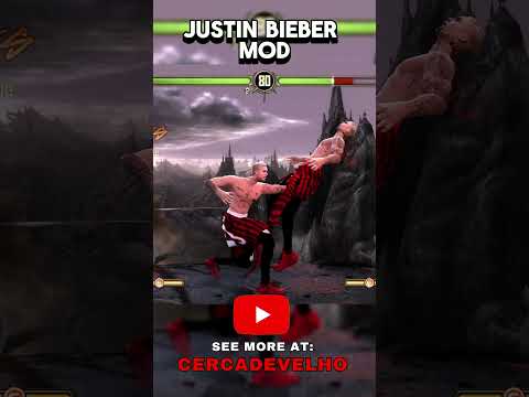 JUSTIN BIEBER MOD IN MORTAL KOMBAT 🎵 #cercadevelho #justinbiber #gaming #mods #viralshort #shorts