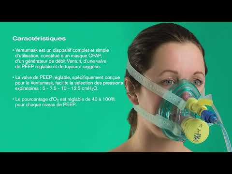 Ventumask, masque CPAP avec système de débit venturi et valve de PEEP réglable