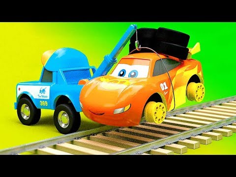 Cars Change wheels for Railroad Ride - Funny Car Railroad stories