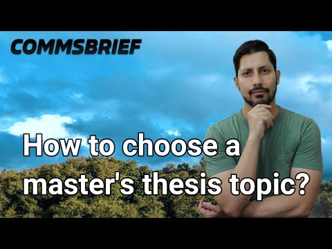 How to choose a master's thesis topic?