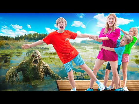 Mystery Lake Monster Attack! Family Vacation at Spooky Lake House! Full SHK Movie Compilation