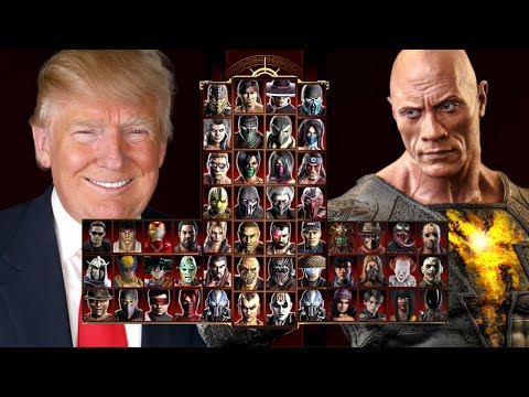 Mortal Kombat 9 - DONALD TRUMP & THE ROCK - Expert Tag Ladder - Gameplay @(1080p) - 60ᶠᵖˢ ✔