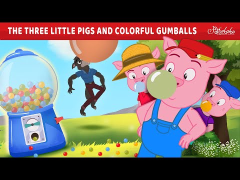 Three Little Pigs and Colorful Gumballs 🐷 | Bedtime Stories for Kids in English | Fairy Tales