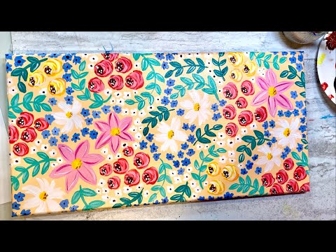 Step-by-Step Pastel Flower Painting Tutorial | Easy Floral Art on Canvas | Paint With Me! (#30)