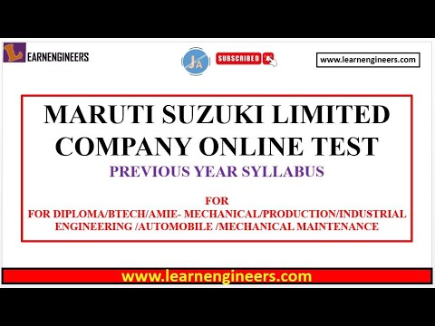 MARUTI SUZUKI LIMITED COMPANY ONLINE TEST PREVIOUS YEAR PATTERN || PLACEMENT || ENGINEERING ||