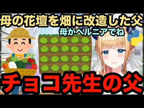 【AI切り抜き】チョコ先生の母がヘルニアで花壇の世話ができなくなったので、花壇を畑に改造したチョコ先生の父【ホロライブ切り抜き/癒月ちょこ】