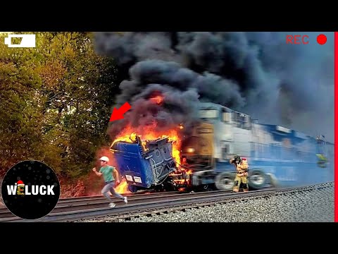 100 Shocking Moments Of Train Crash Caught On Camera | USA & Canada Only!