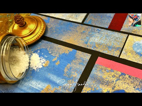 Create a Stunning Modern Art painting: Easy DIY Acrylic Painting with Marble Powder & Flower Salt!