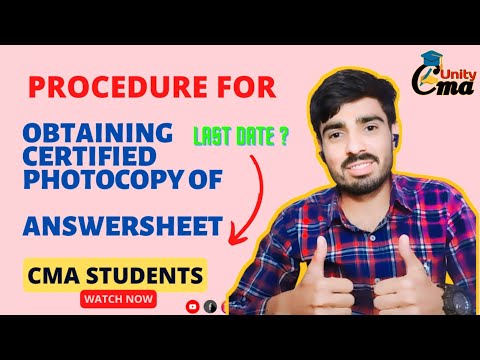 Procedure For Obtaining Certified Photocopy of Answersheet "CMA Students"