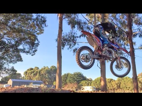 Jai riding his KTM 85 Motorbike – backyard fun