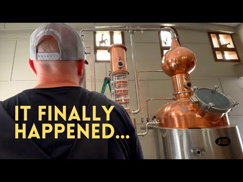 Making BOURBON whiskey for the first time on a BIG NEW STILL