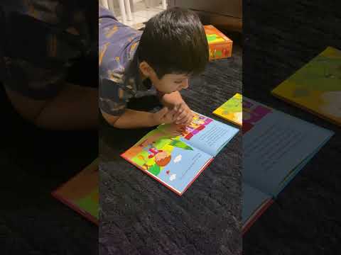 Kid reading bedtime story