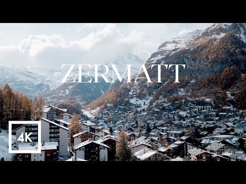 Snowfall Walk Zermatt, Switzerland 🇨🇭❄️ Relaxing Winter 4K HDR