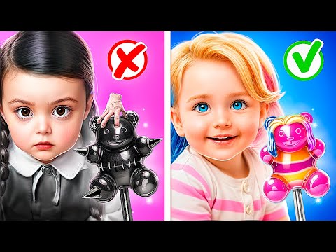 Evil Wednesday vs Angel Enid! Parenting Hacks and Funny Moments!