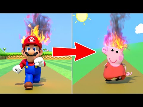 Super Mario & Peppa Pig  - Dumb Ways to Die 🍄🐷😁 NOT FOR KIDS!!! Fast