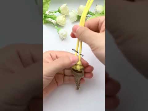 Keys are tied as pendants, never lost again. Knot tutorial, fancy knotting, practical knots, pen