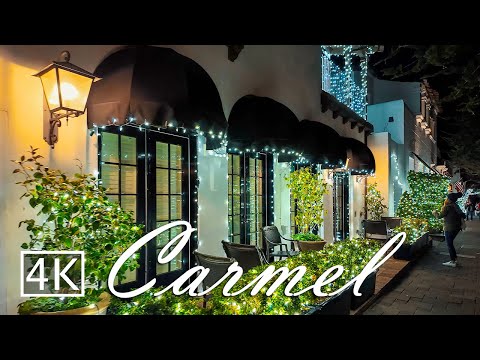 [4K] 🎄Carmel-by-the-Sea - California - Evening Walking Tour