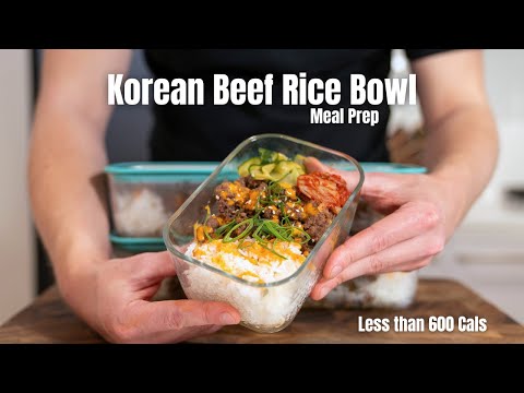 Korean Beef Rice Bowl Meal Prep | Less Than 600 Calories Per Portion