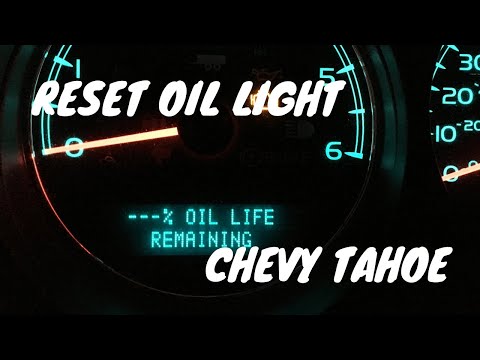 How To Reset Change Oil Light On 2011 Chevy Tahoe