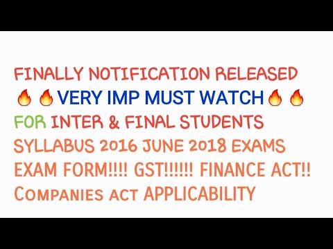 Very Imp for INTER & FINAL for JUNE 2018 EXAM