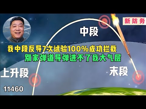 中国中段反导技术领先美国、俄罗斯，7次试验100%成功拦截，敌弹道导弹进不了我大气层