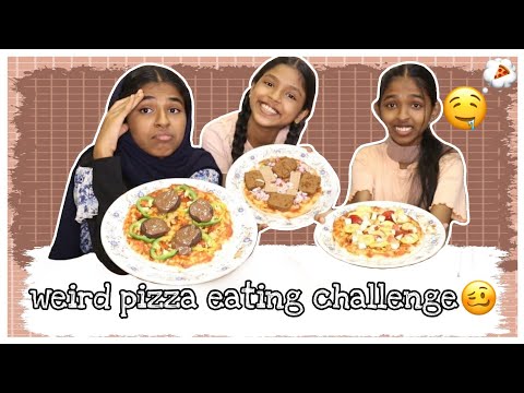 WEIRD PIZZA EATING CHALLENGE🍕|THE3SISTERS