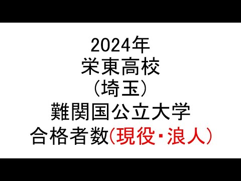 栄東高校(埼玉) 2024年難関国公立大学合格者数(現役・浪人)