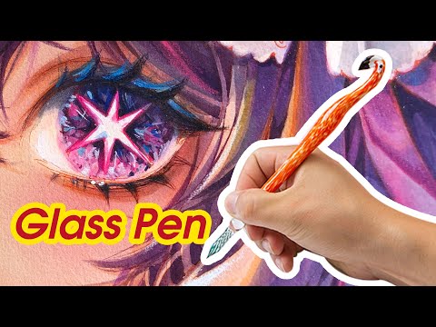 Draw Ai Hoshino with Flamingo Glass Pen | #oshinoko #hutachan