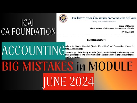 BIG MISTAKES in ACCOUNTING MODULE CA Foundation JUNE 2024 #cafoundation #accounting #icai