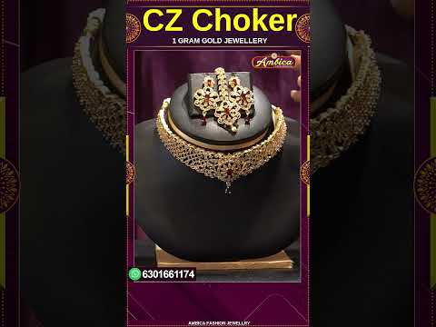 CZ Chokers Collection | 1Gram Gold Jewellery