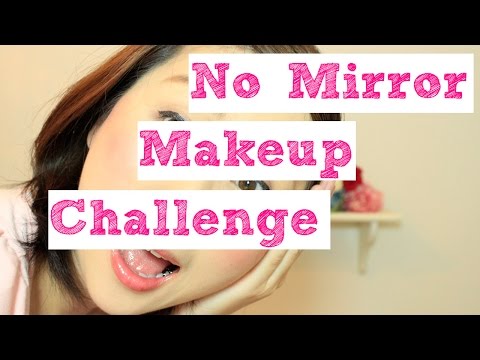 ♥no mirror makeup challenge♥鏡なしでお化粧