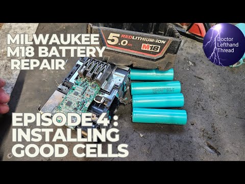 Milwaukee Battery repair course EPISODE 4 Installing good cells to replace dead ones