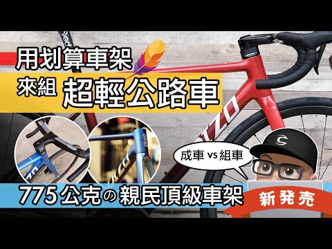 用划算車架來組超輕公路車，你喜歡組車還是成車？組 775 公克的親民頂級車架 DIZO 山神 Ourea / 碳纖維公路車 Dizo Ourea 組車 評測 / 自行車