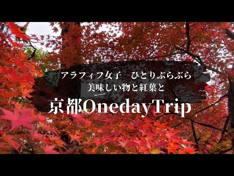 【おひとりさま】燃えるような紅葉と美味しい物に出会った、京都へ１日小旅行【アラフィフのvlog】