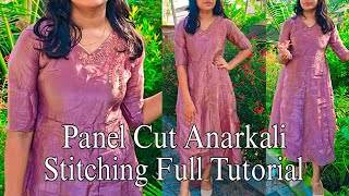 Panel cut kurti cutting and stitching/ Full Tutorial step by step for beginners