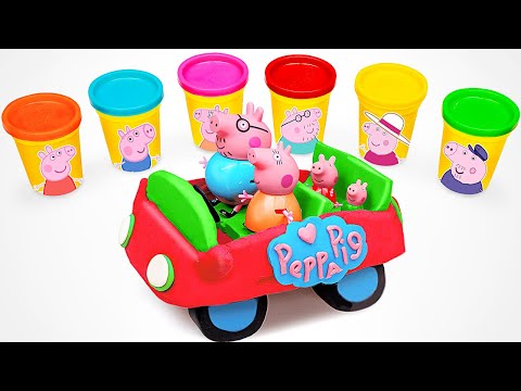 Create a Play Doh Car for Peppa Pig Friends | Preschool Toddler Toy Learning Video