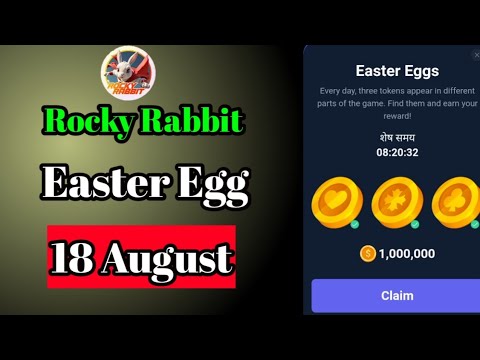 18 August Rocky Rabbit Easter Egg | 1m coin combo| Rocky rabbit Easter egg today | Easter egg |