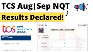 Big Update TCS  August | September NQT Result Declared | How to Check Score Card | Apply For Jobs